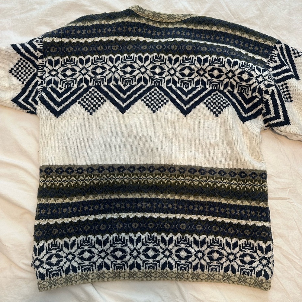 Vintage green Fair Isle Knit Sweater Hygge - Picture 5 of 5